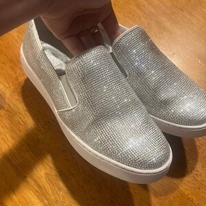 Michael Kors Rhinestone Silver Slip-On